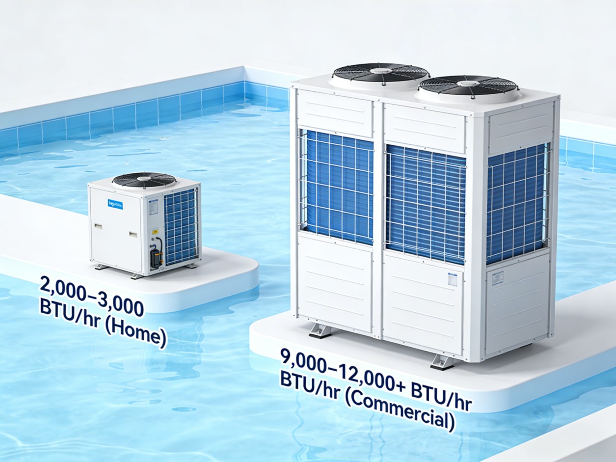 Ice bath chiller BTU comparison home vs commercial